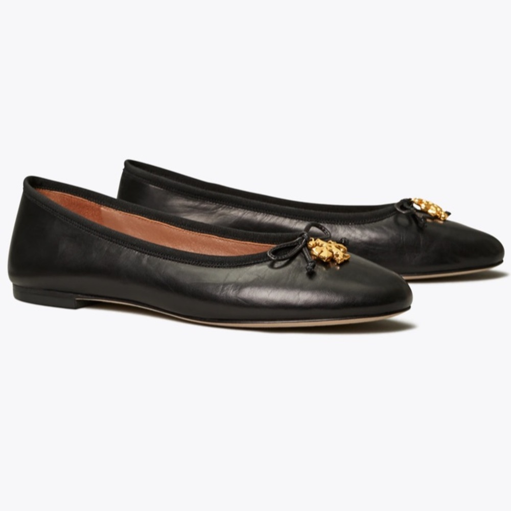 !SOLD! Tory Burch Logo Charm Ballet Flat Size 9 -NWT - Picture 6 of 7